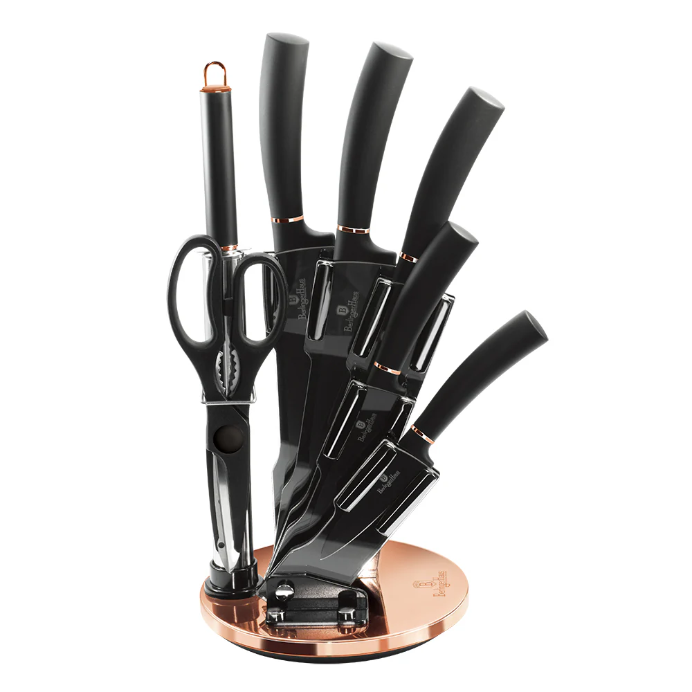 Berlinger Haus 8-Piece Knife Set with Acrylic Stand - Carbon Pro - Image 3