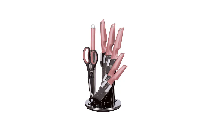 Berlinger Haus 8-Piece Non-Stick Knife Set with Acrylic Stand - iRose