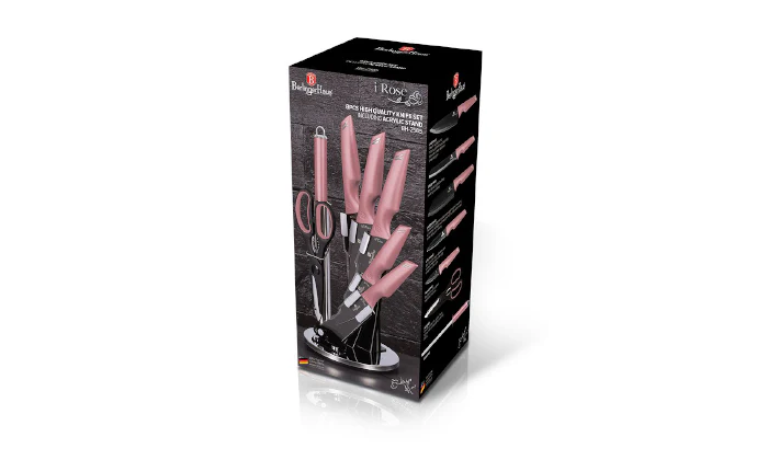 Berlinger Haus 8-Piece Non-Stick Knife Set with Acrylic Stand - iRose - Image 4