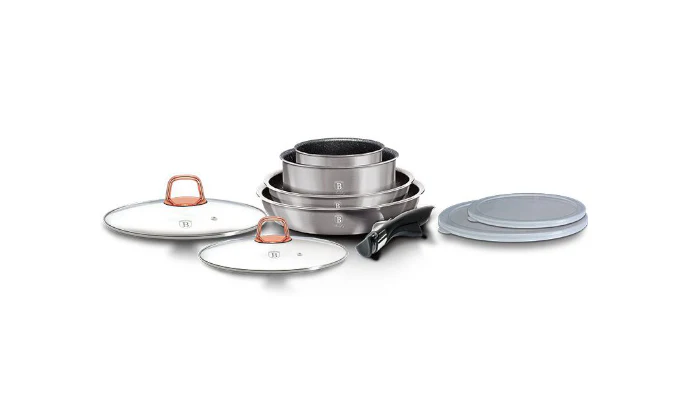 Berlinger Haus 9-Piece Titanium Coating Non-Stick Cookware Set - MoonLight - Image 2