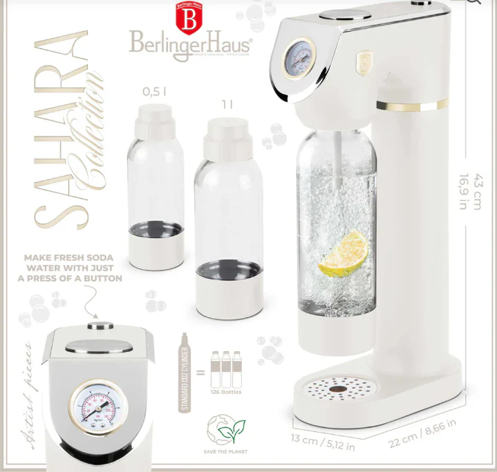 Berlinger Haus Soda Maker with 2 Bottles & Barometer - Image 11