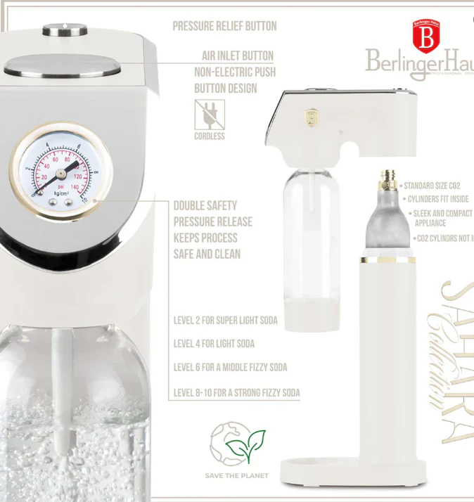 Berlinger Haus Soda Maker with 2 Bottles & Barometer - Image 12