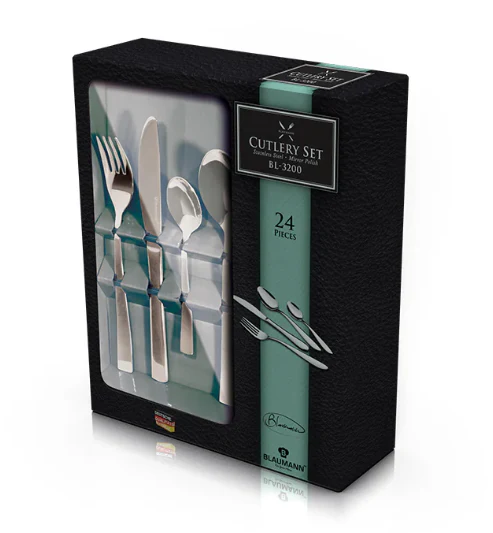 Blaumann 24-Piece Stainless Steel Mirror Finish Cutlery Set - Image 2