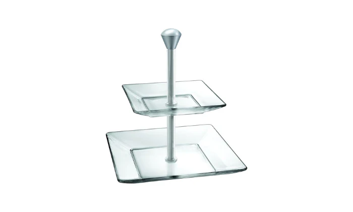 Borgonovo Modi' 2-Tiered Tray With Metal Stand