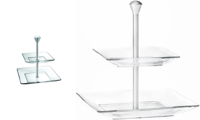 Borgonovo Modi' 2-Tiered Tray With Metal Stand - Image 2