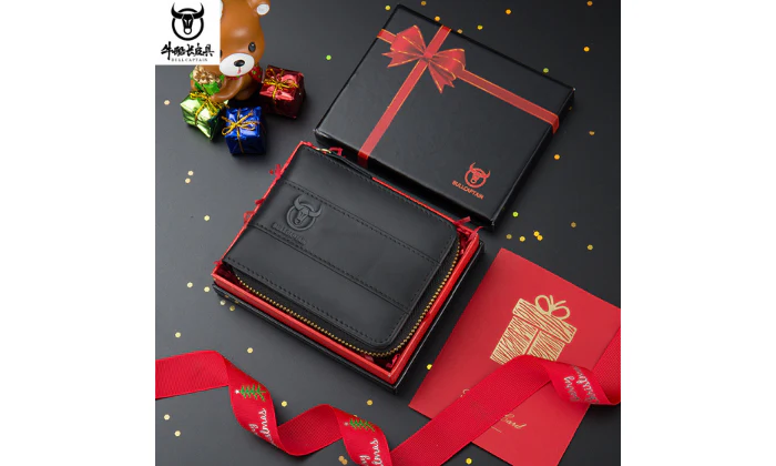 Genuine Top Layer Cowhide Leather Wallet With Gift Box