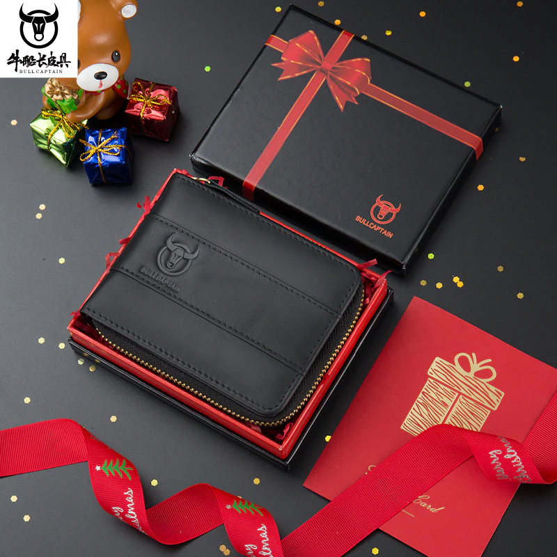 Genuine Top Layer Cowhide Leather Wallet With Gift Box - Image 6