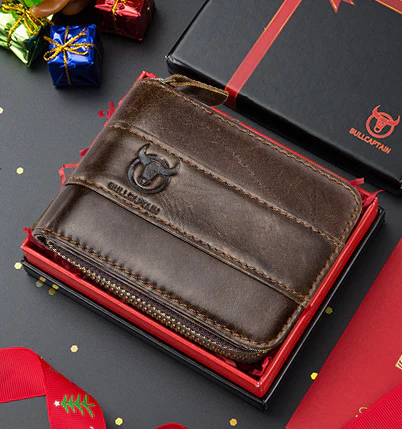 Genuine Top Layer Cowhide Leather Wallet With Gift Box - Image 7
