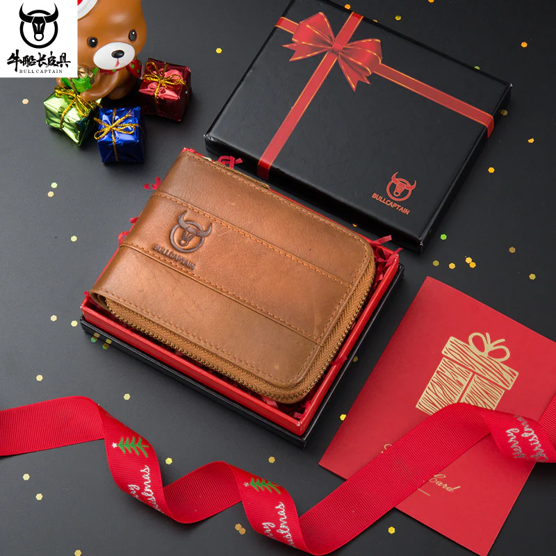 Genuine Top Layer Cowhide Leather Wallet With Gift Box - Image 8