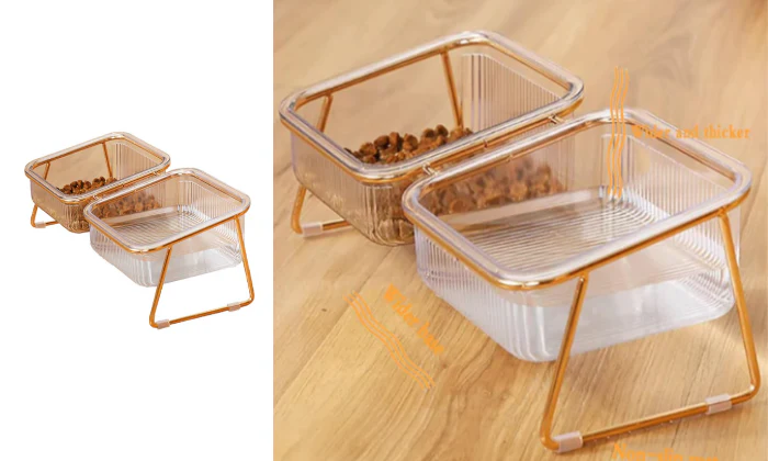 Cat Chow Transparent Double Cat Bowl - Rex - Image 2