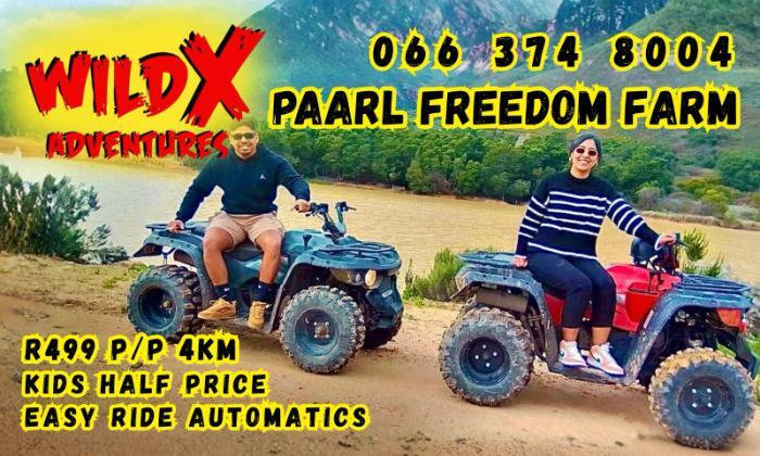 Choose your Guided Quad Bike Ride – WildX Adventures, Paarl Freedom Farm