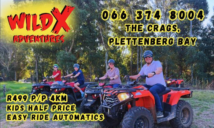 Choose your Guided Quad Bike Ride – WildX Adventures, The Crags in Plettenberg Bay