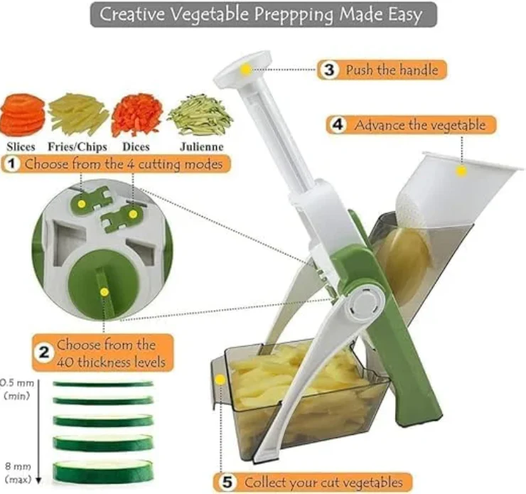 ChopCraft Vegetable Cutter - White/Grey - Fine Living - Image 4