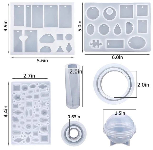 Craft 94 Piece Epoxy Resin Casting Mould Jumbo Jewellery Making Kit - Image 4