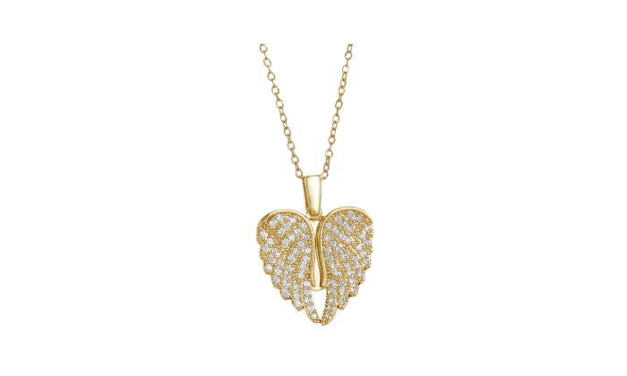 Zircon Love Wings Openable Pendant Necklace - Image 2