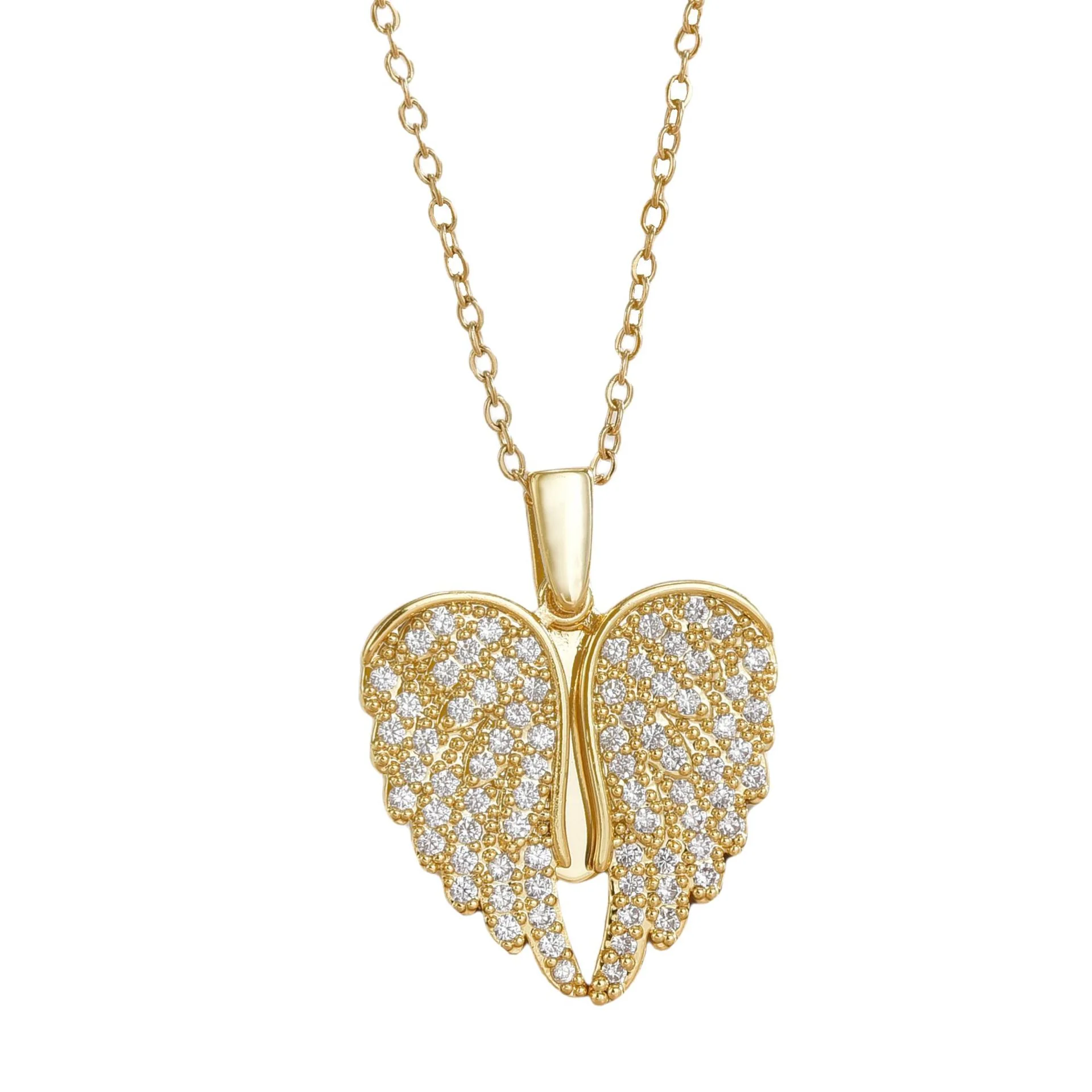 Zircon Love Wings Openable Pendant Necklace - Image 5