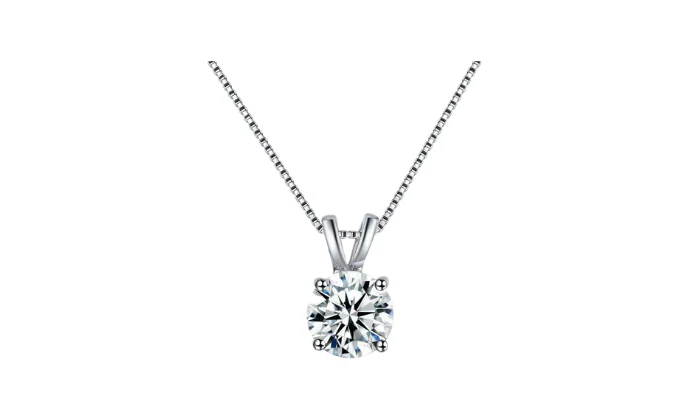 Sparkling 2ct Zirconia or Moissanite Sterling Silver Necklace - Image 2