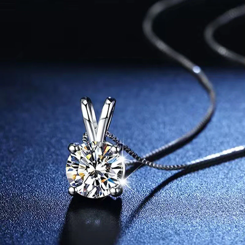 Sparkling 2ct Zirconia or Moissanite Sterling Silver Necklace - Image 3