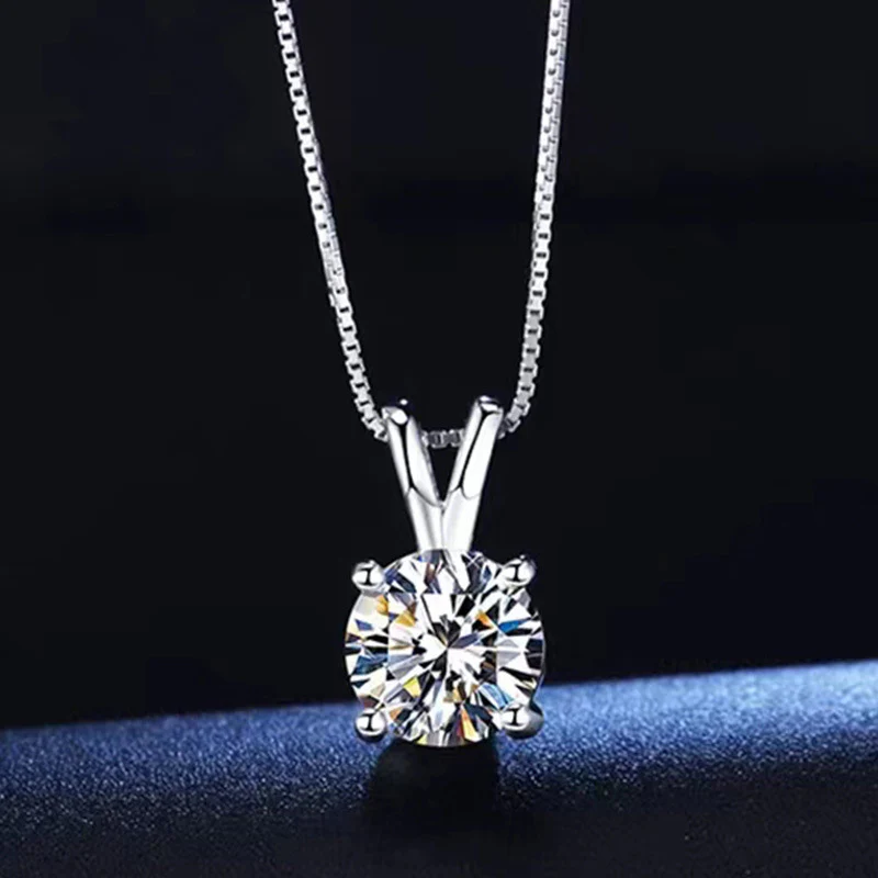 Sparkling 2ct Zirconia or Moissanite Sterling Silver Necklace - Image 4