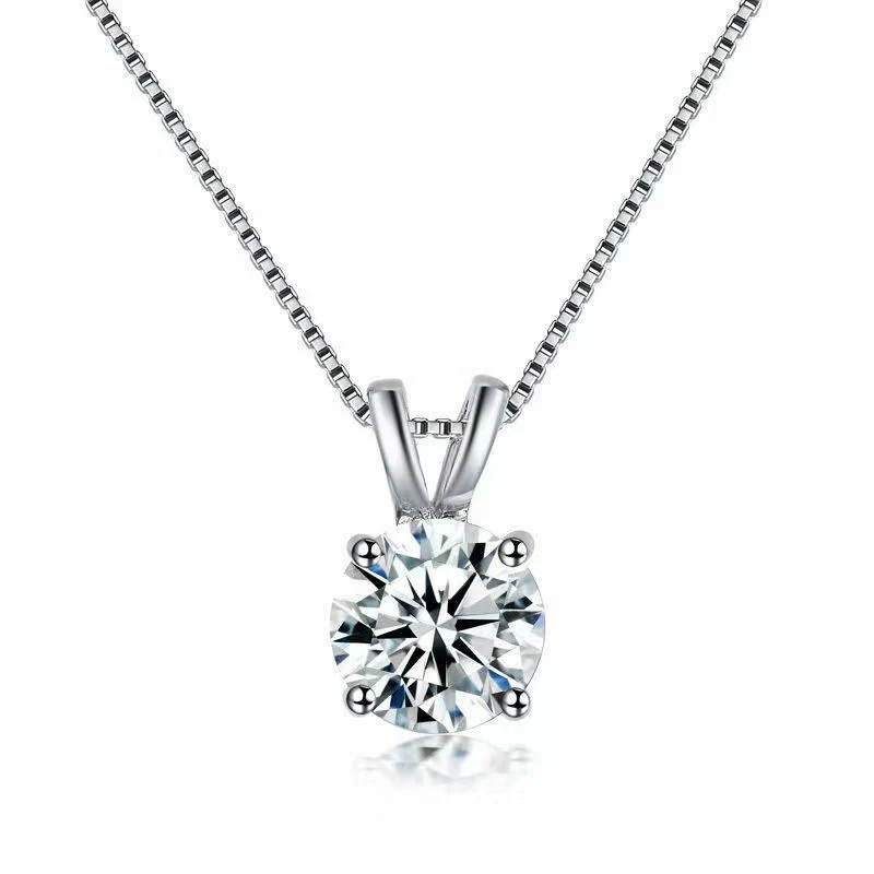 Sparkling 2ct Zirconia or Moissanite Sterling Silver Necklace - Image 6