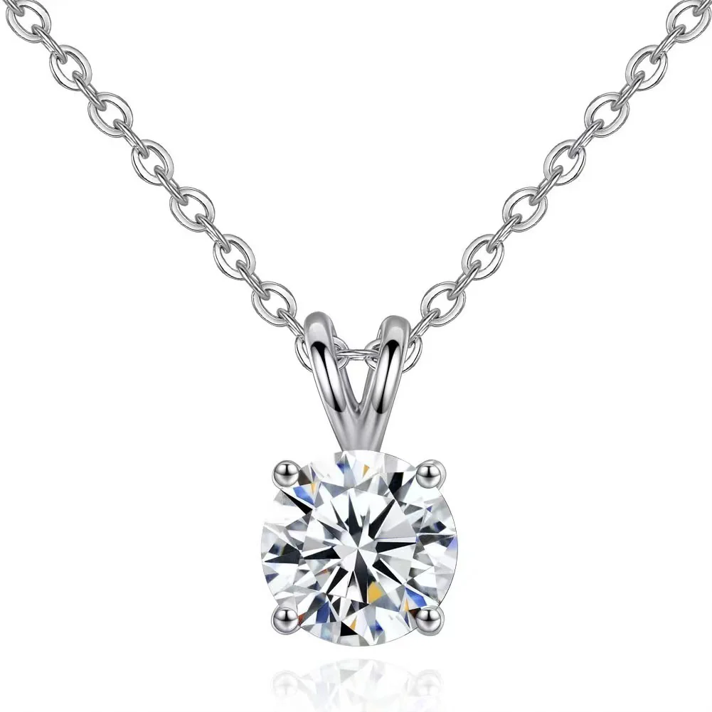 Sparkling 2ct Zirconia or Moissanite Sterling Silver Necklace - Image 7