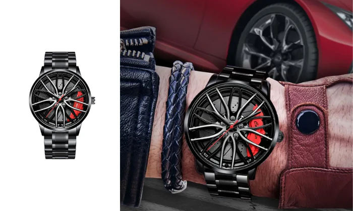 Men’s Car Wheel Design Quartz Wristwatch