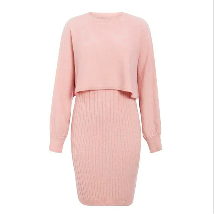 Women's Knitted 2-Piece Set – Bodycon Dress & Crop Sweater - Image 8