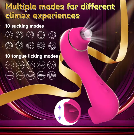 Dual Tongue Licking & Sucking Vibrator - USB Rechargeable - Image 8