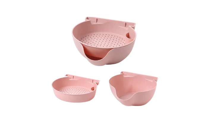 Double-Layer Draining Snack Bowl with Phone Holder - Image 2