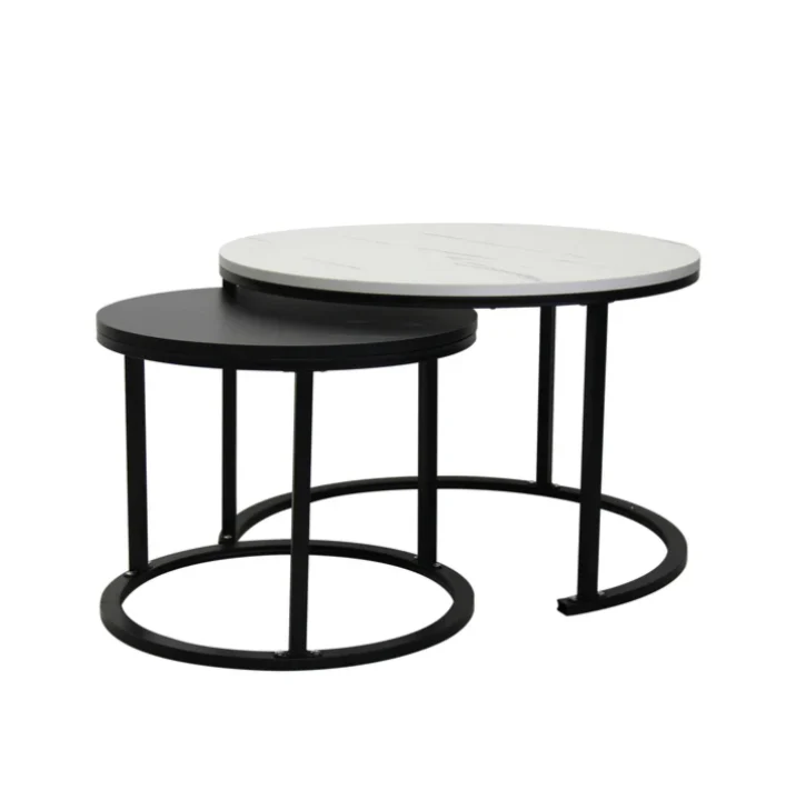 Eclipse Nesting Tables - Black/White Marble - Image 5