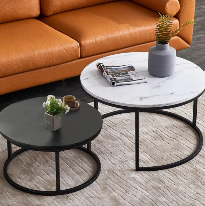 Eclipse Nesting Tables - Black/White Marble - Image 7