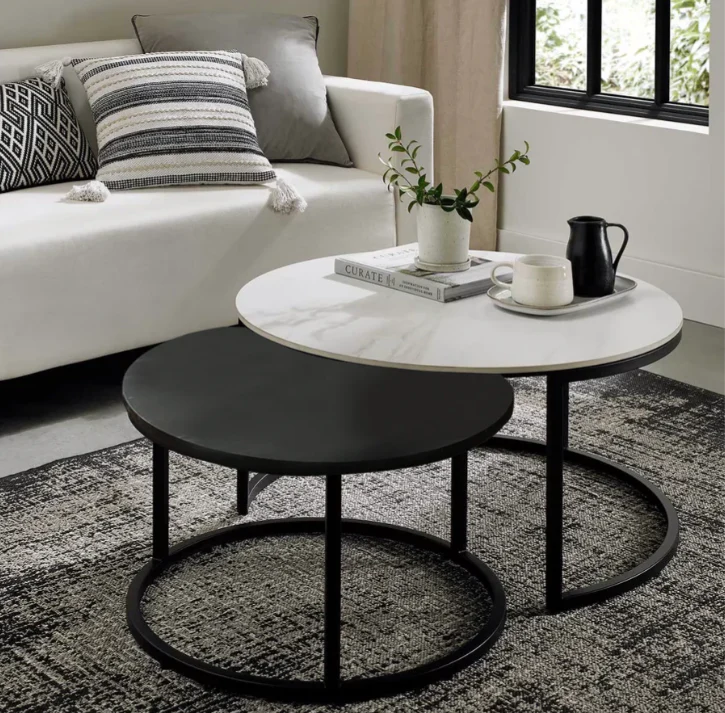 Eclipse Nesting Tables - Black/White Marble - Image 8