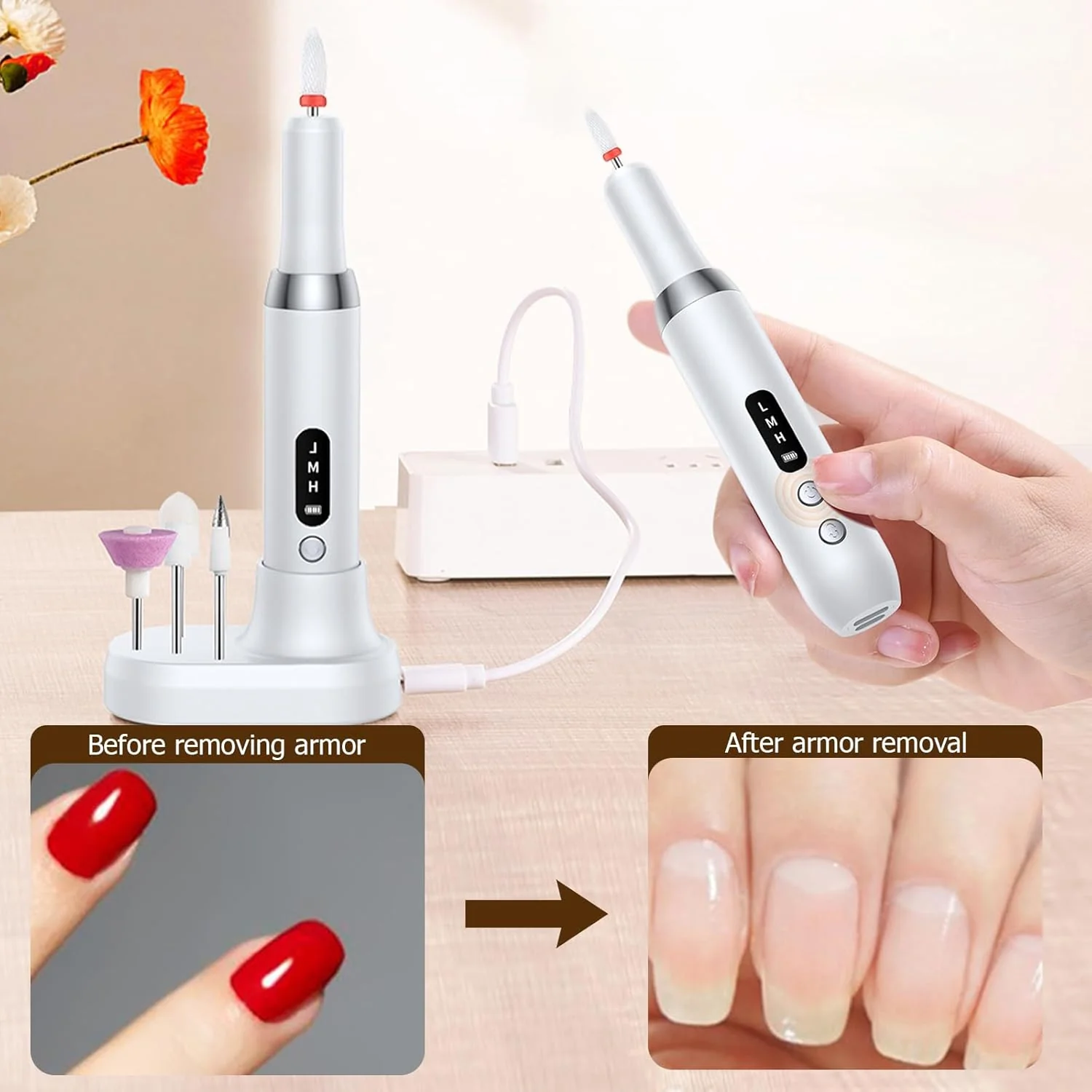 15000RPM Electric Nail Drill Machine With Accessories - Image 7