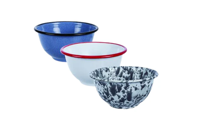 Enamel Mixing Bowl with Foot – 12cm