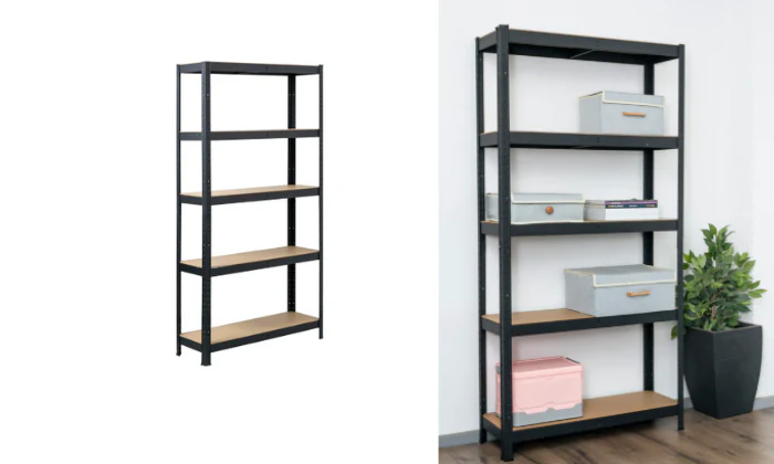 5 Layer Matt Black Shelf - Fine Living - Single/Double Pack