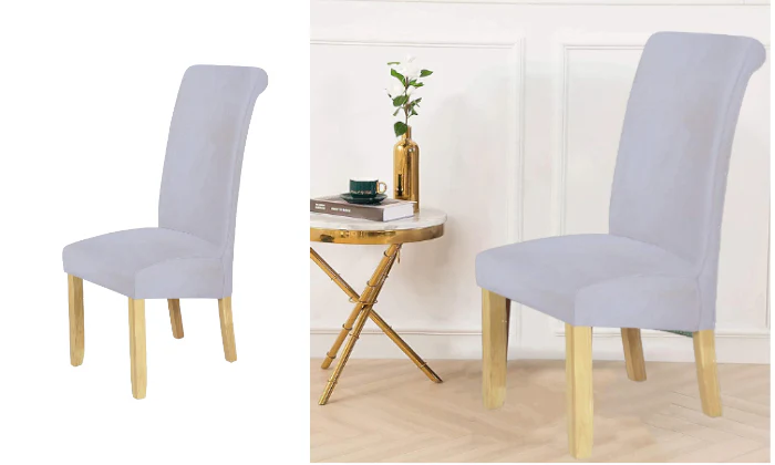 Fine Living Dining Chair Cover - Light Grey - Image 2