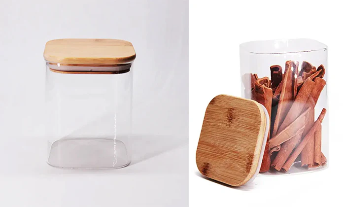 Fine Living - Pristine Bamboo Lid Glass Jar - Image 3