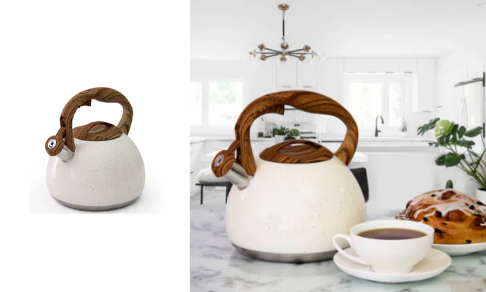 Fine Living Stove Top Kettle 2.8L - Matt White - Image 2
