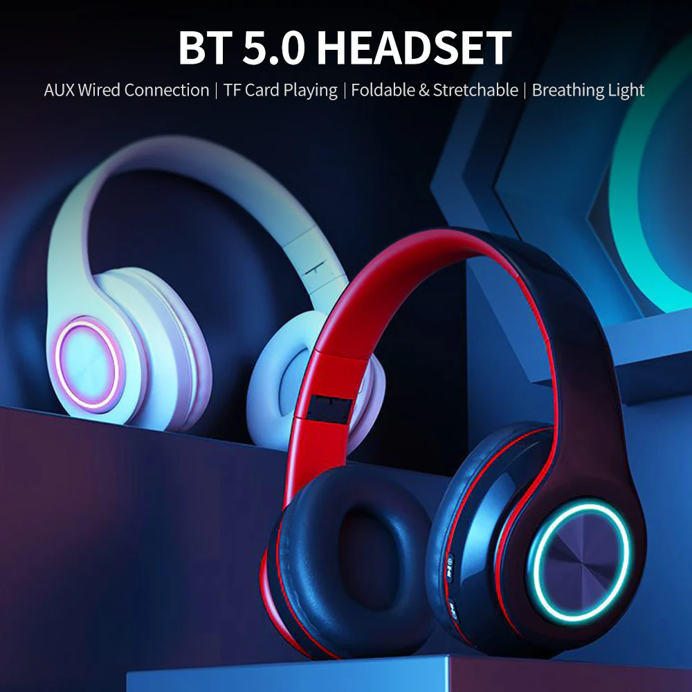BT 5.0 Luminous Foldable Wireless Headset - Image 5