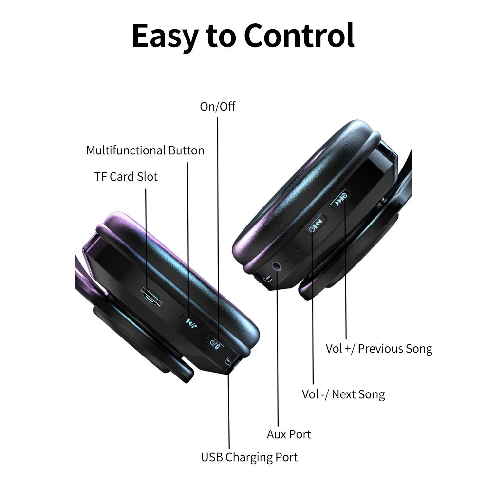BT 5.0 Luminous Foldable Wireless Headset - Image 8