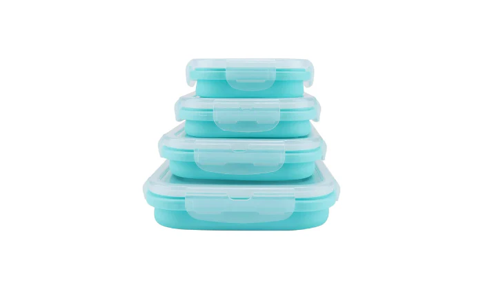 4 PC Foldable Food Preserve Storage Box - Fine Living - Pink/Blue/Green - Image 3