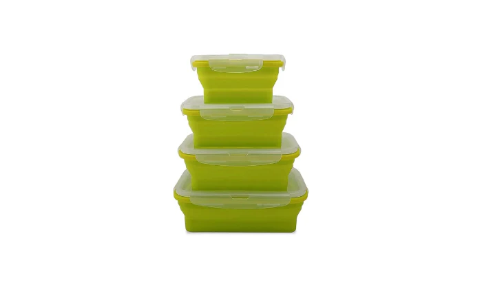 4 PC Foldable Food Preserve Storage Box - Fine Living - Pink/Blue/Green - Image 4