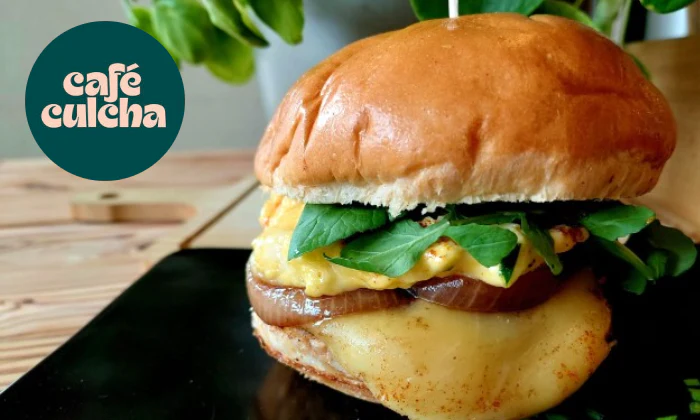 Hearty Smash Brekky Bun & Iced Latte Combo for 2 at Café Culcha, Sea Point