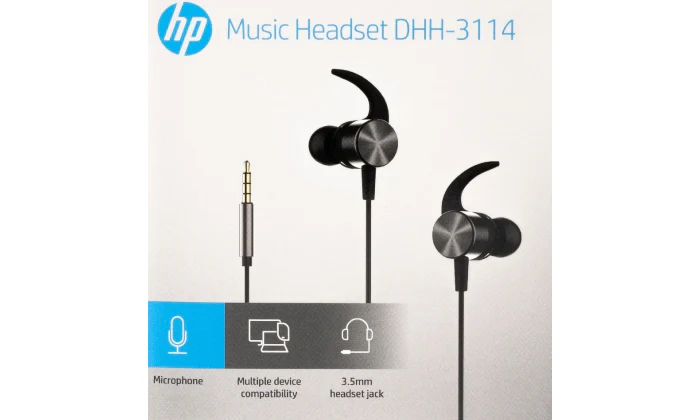 HP In-Ear MultiFunction Musical Earphones - Black & Silver - Image 2