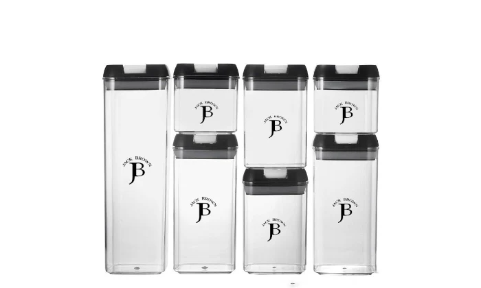 7-Piece Jack Brown Air Tight Food Storage Containers with Labels & Marker - Image 2