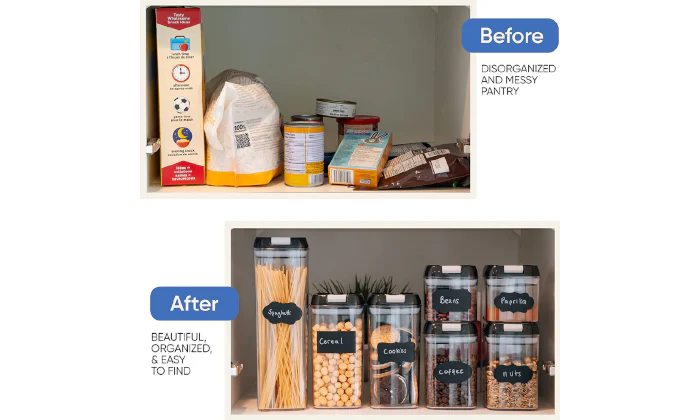7-Piece Jack Brown Air Tight Food Storage Containers with Labels & Marker - Image 9