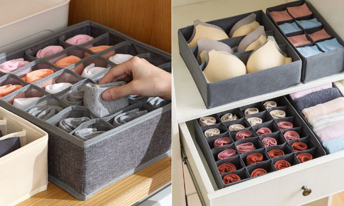 Jack Brown Drawer Organizers for Clothing, Bra and Underwear - Set of 4