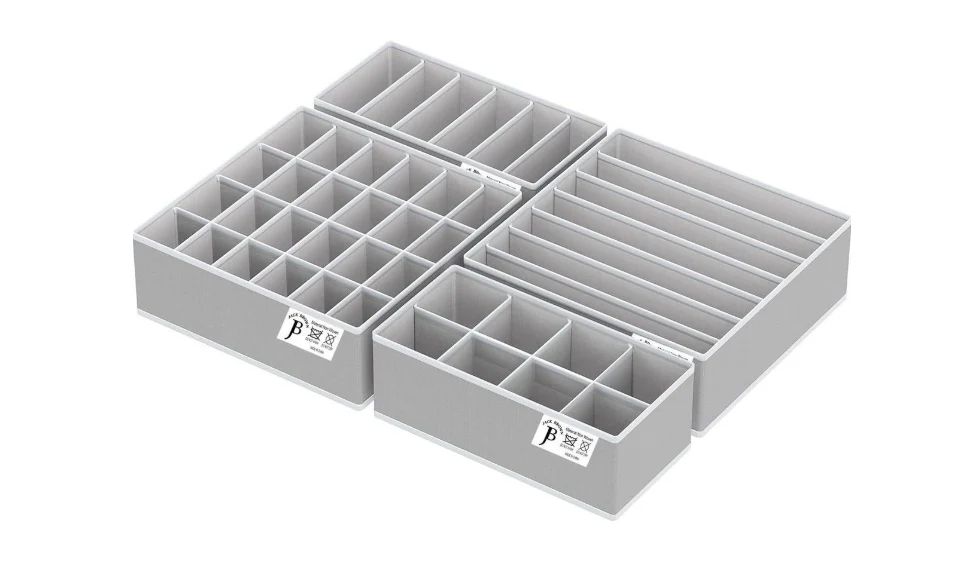 Jack Brown Drawer Organizers for Clothing, Bra and Underwear - Set of 4 - Image 4