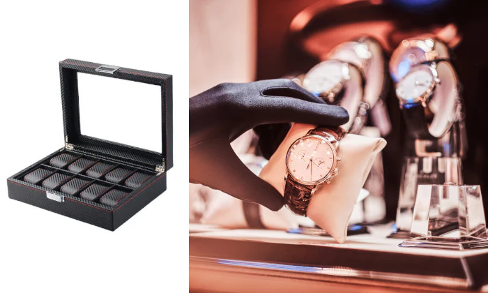 Jack Brown Luxury 10-Slot Carbon Fiber Watch Display Box - Image 2