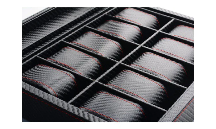 Jack Brown Luxury 10-Slot Carbon Fiber Watch Display Box - Image 4